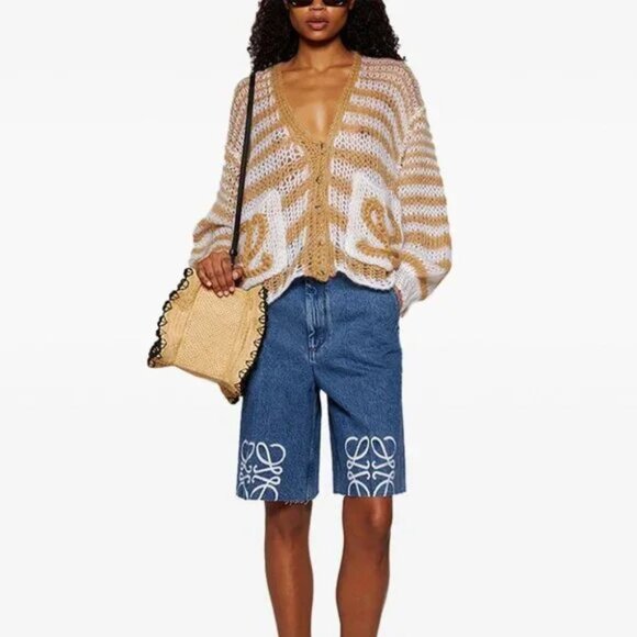NWOT ！Loewe Anagram Striped Cardigan - Picture 1 of 13